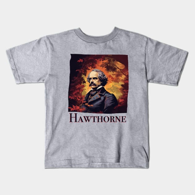 Nathaniel Hawthorne (Light) Kids T-Shirt by WickedAngel